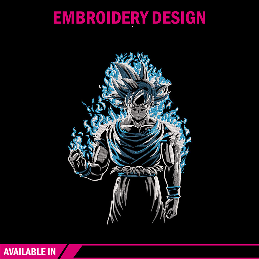 Goku ultra Embroidery Design, Dragonball Embroidery, Embroidery File, Anime Embroidery, Anime shirt, Digital download.jpg