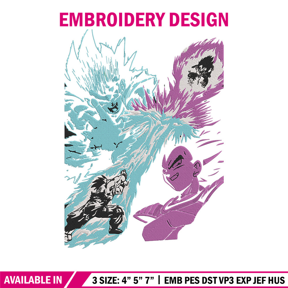 Goku vs Vegeta Embroidery Design, Dragonball Embroidery, Embroidery File, Anime Embroidery, Anime shirt,Digital download.jpg