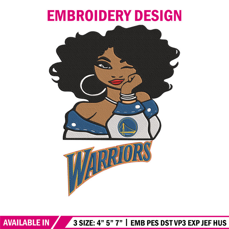 Golden State Warriors girl embroidery design, NBA embroidery,Sport embroidery, Embroidery design,Logo sport embroidery.jpg
