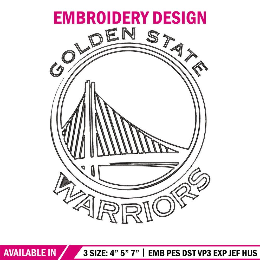Golden State Warriors logo embroidery design, NBA embroidery, Sport embroidery, Embroidery design,Logo sport embroidery.jpg