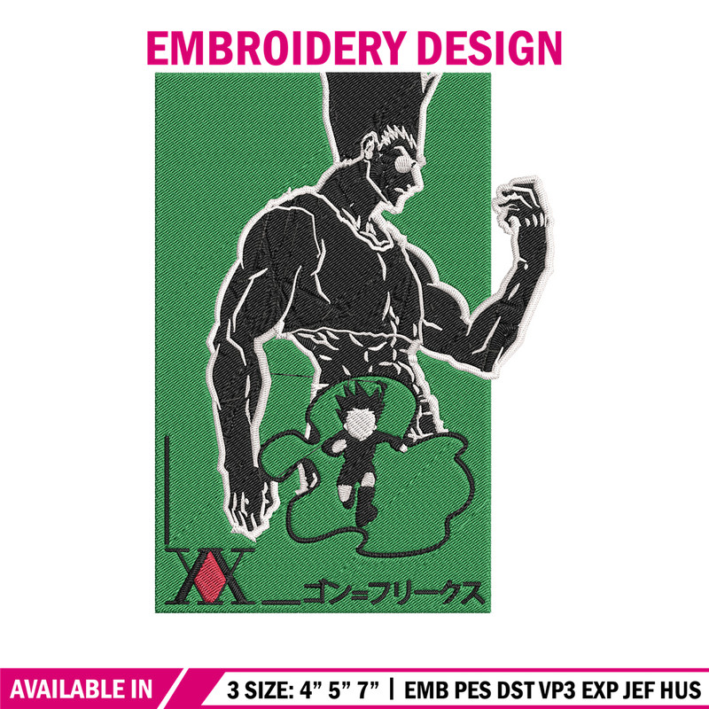 Gon poster Embroidery Design, Hunter x hunter Embroidery,Embroidery File, Anime Embroidery, Anime shirt,Digital download.jpg
