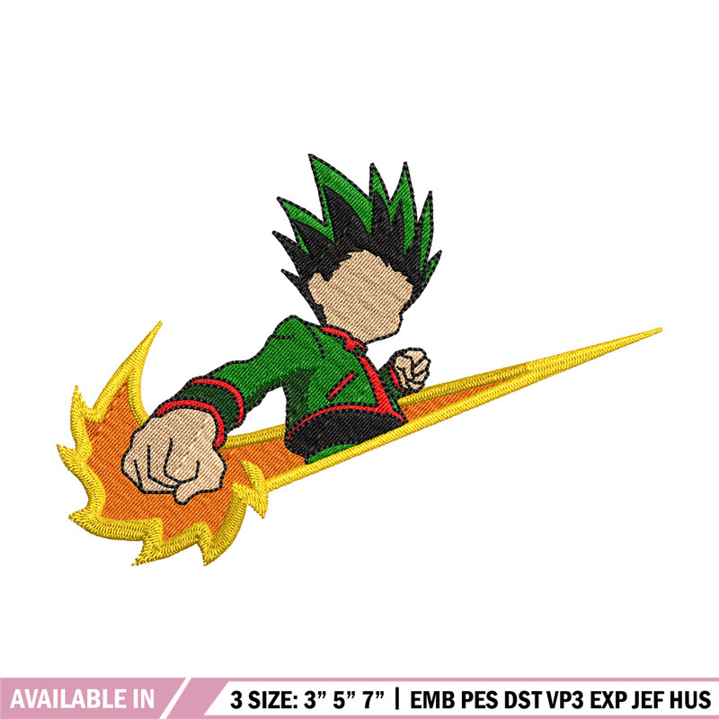 Gon punch nike embroidery design, Hxh embroidery, Anime design, Embroidery shirt, Embroidery file, Digital download.jpg