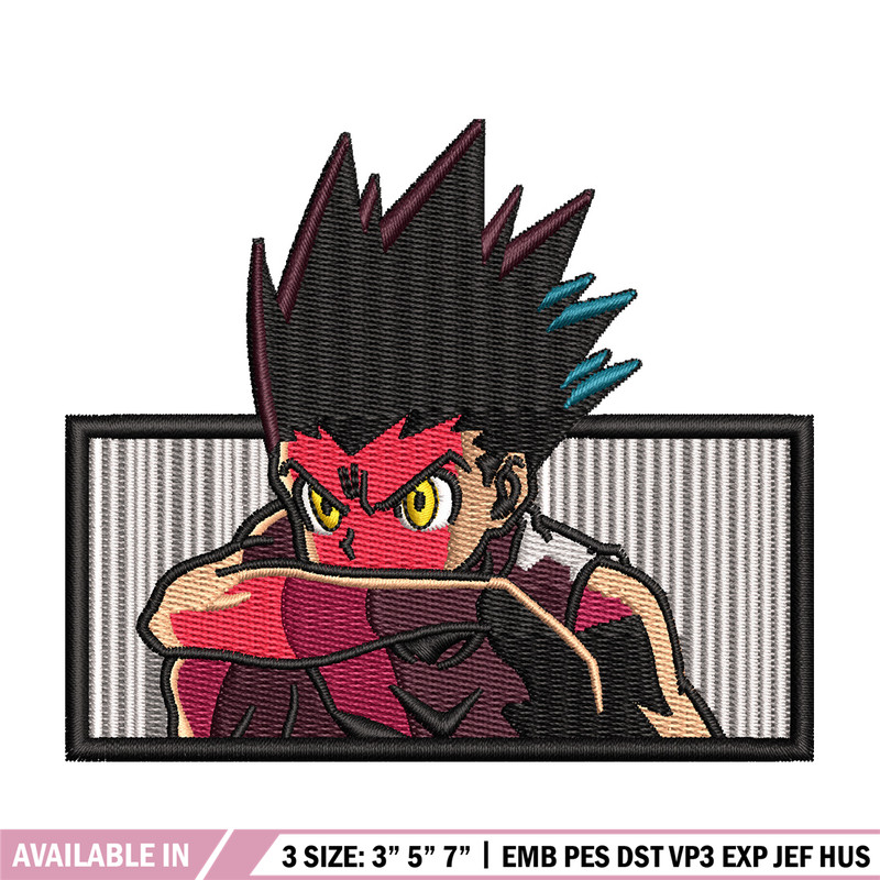 Gon rectangle embroidery design, Hxh embroidery, Anime design, Embroidery shirt, Embroidery file, Digital download.jpg