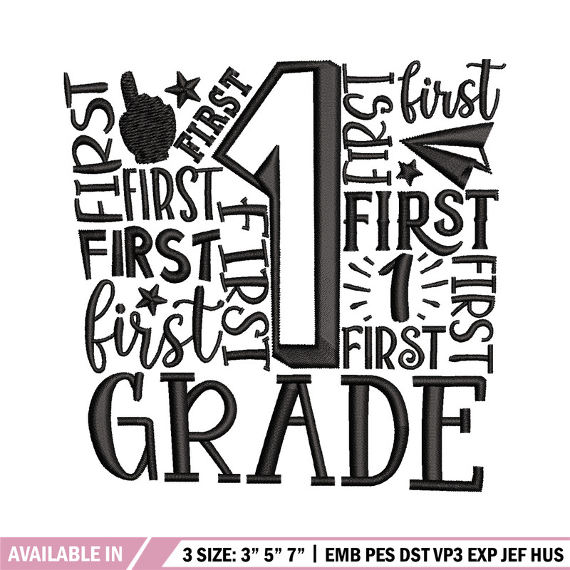 Grade 1 embroidery design, Logo embroidery, Embroidery file, Embroidery shirt, Emb design, Digital download.jpg