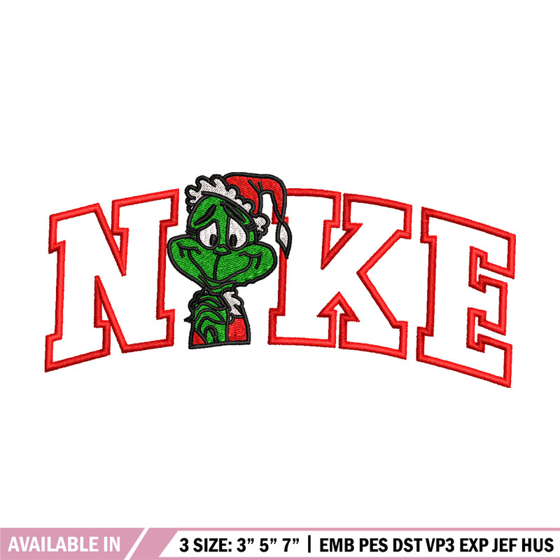 Grinch Nike Logo embroidery design, Grinch Nike embroidery, Nike design, logo shirt, Embroidery shirt, Digital download..jpg
