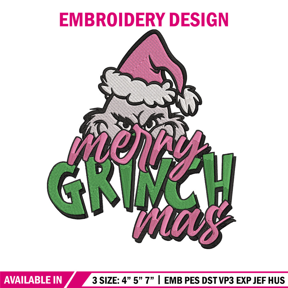 Grinchmas Embroidery Design, Grinch Embroidery, Embroidery File, Chrismas Embroidery, Anime shirt, Digital download..jpg