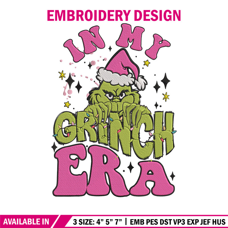 Grinchy era Embroidery Design, Grinch Embroidery, Embroidery File,Chrismas Embroidery, Anime shirt, Digital download.jpg