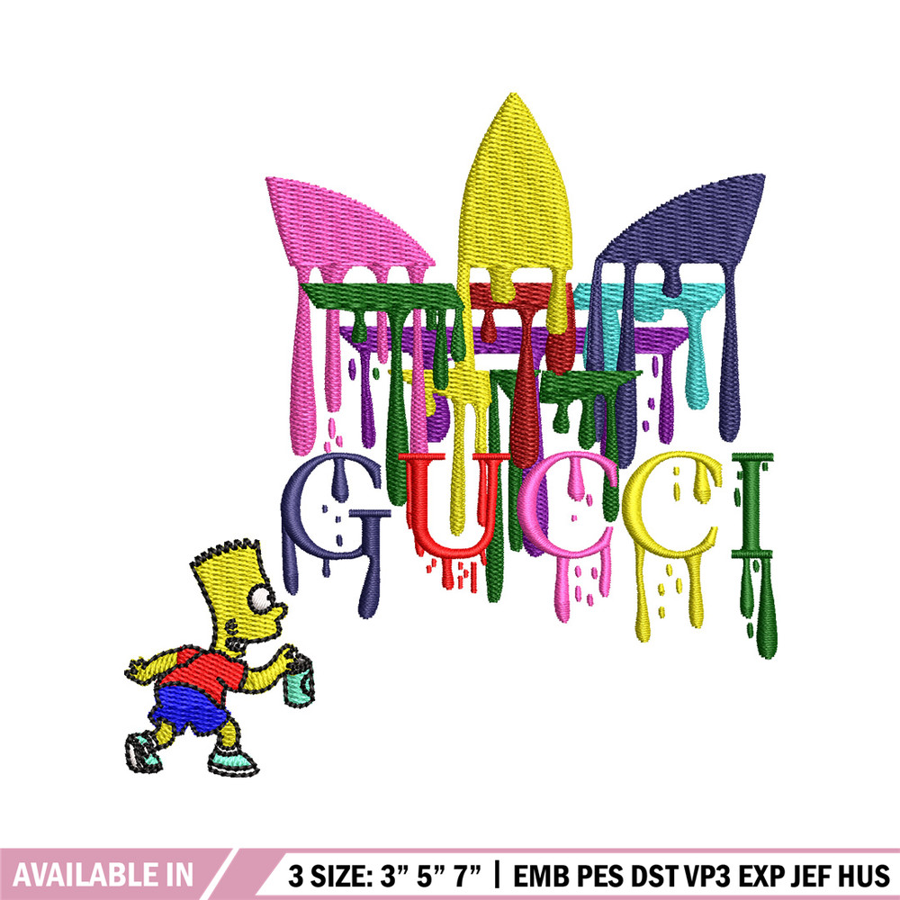 Gucci bart color embroidery design, Gucci embroidery, Embroidery file, Embroidery shirt, Emb design, Digital download.jpg