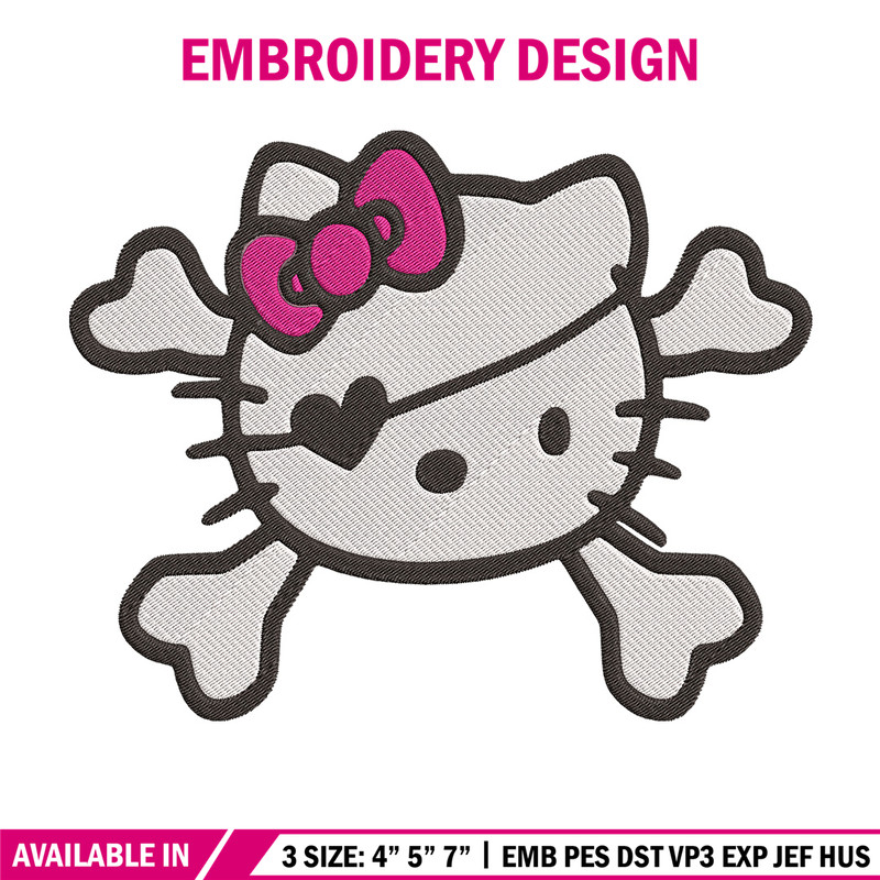 Hello kitty logo Embroidery Design, Hello kitty Embroidery, Embroidery File, Anime Embroidery, Digital download..jpg