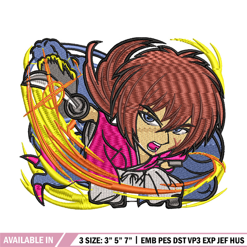 Himura Kenshin embroidery design, Himura Kenshin embroidery, Logo design, anime design, anime shirt, Digital download.jpg