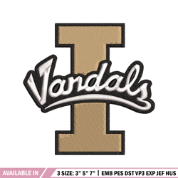 idaho vandals embroidery design, idaho vandals embroidery, logo sport, sport embroidery, ncaa embroidery