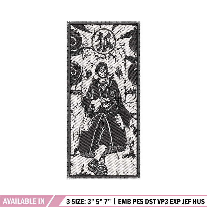 Itachi black embroidery design, Naruto embroidery, Anime design, Embroidery file, Embroidery shirt, Digital download.jpg