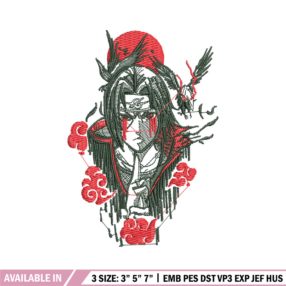 Itachi eagle embroidery design, Naruto embroidery, Anime design, Embroidery shirt, Embroidery file, Digital download.jpg