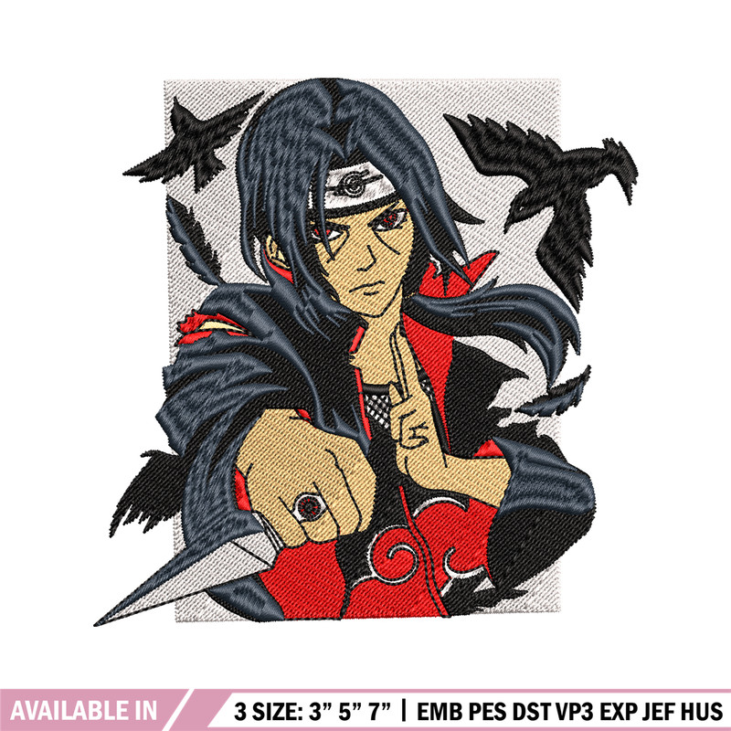 Itachi knife embroidery design, Naruto embroidery, embroidery file, anime design, anime shirt, Digital download.jpg