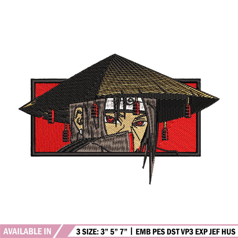 Itachi Rectangle embroidery design, Naruto embroidery, embroidery file, anime design, anime shirt, Digital download.jpg