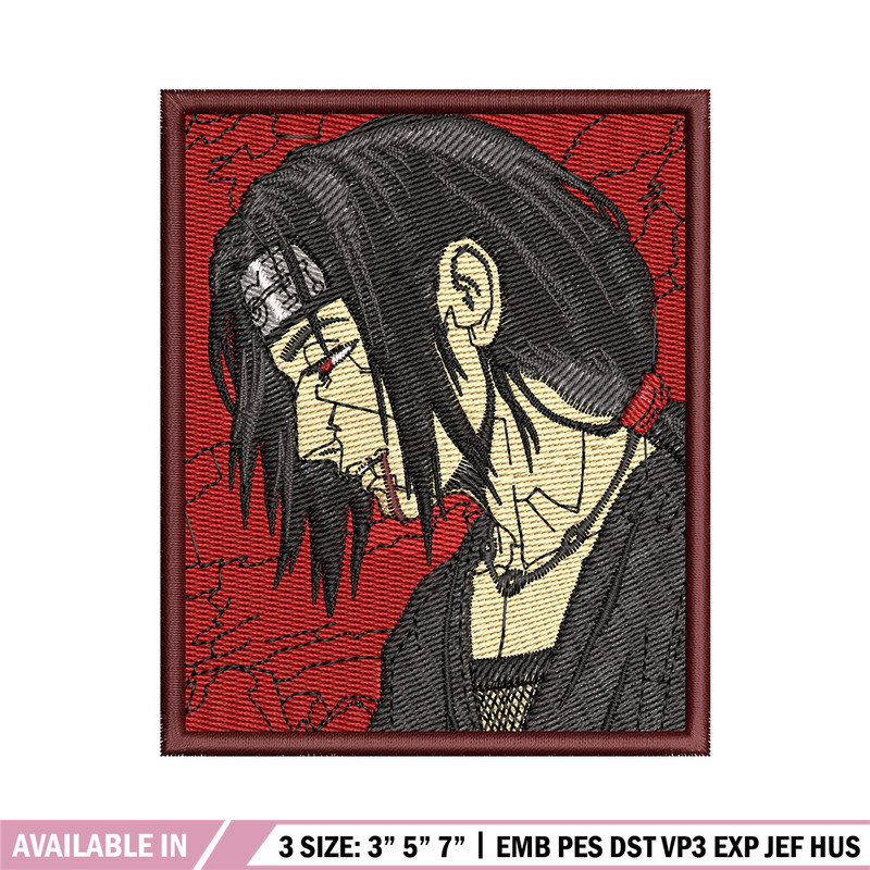 Itachi rectangle embroidery design, Naruto embroidery, Anime design, Embroidery shirt, Embroidery file, Digital download.jpg