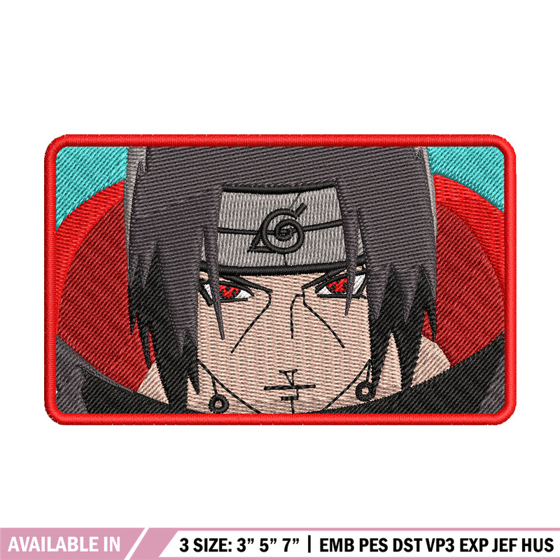 Itachi rectangle embroidery design, Naruto embroidery, logo design, anime design, anime shirt, Digital download.jpg
