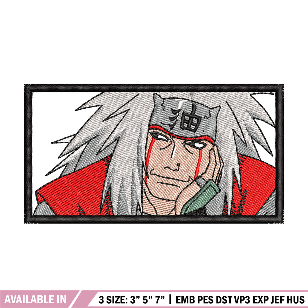 Jiraiya embroidery design, Naruto embroidery, Anime design, Embroidery shirt, Embroidery file, Digital download.jpg