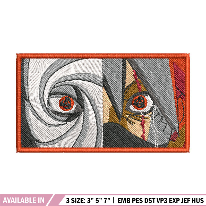 Kakashi Hatake eyes embroidery design, Naruto embroidery, embroidery file, anime design, anime shirt, Digital download.jpg
