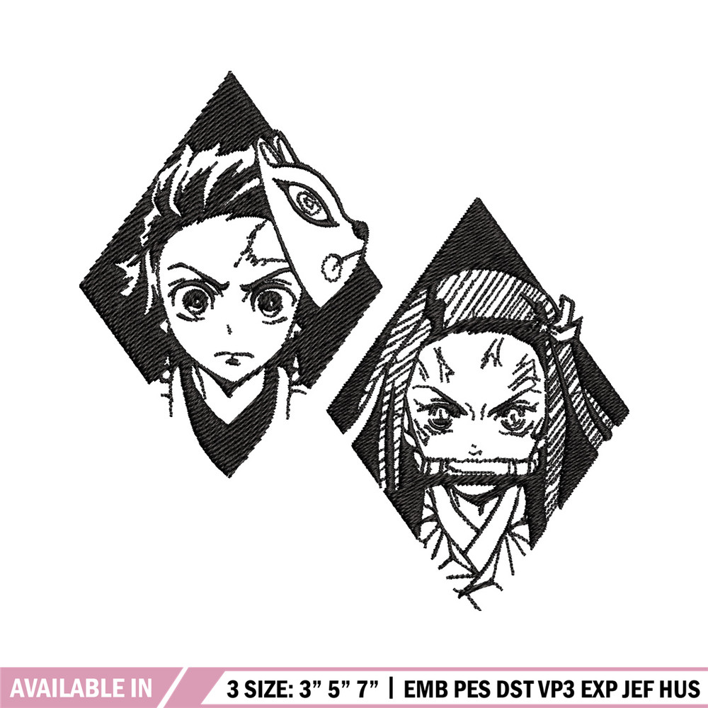 Kamado family embroidery design, Tanjiro embroidery, Anime design, Embroidery shirt, Embroidery file,Digital download.jpg