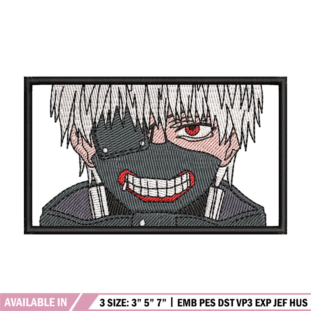 Ken kaneki embroidery design, Kaneki embroidery, Embroidery shirt, Embroidery file, Anime design, Digital download.jpg