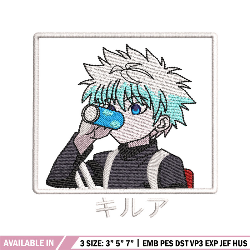 Killua embroidery design, hunter x hunter embroidery, anime design, logo design, anime shirt, Digital download..jpg