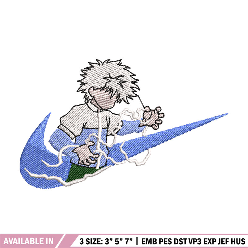 Killua zoldyck embroidery design, hunter x hunter embroidery, Logo design, anime design, anime shirt, Digital download.jpg