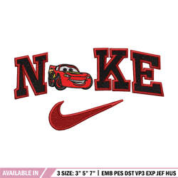lightning mcqueen nike embroidery design, logo embroidery, nike design, logo shirt, embroidery shirt, digital download