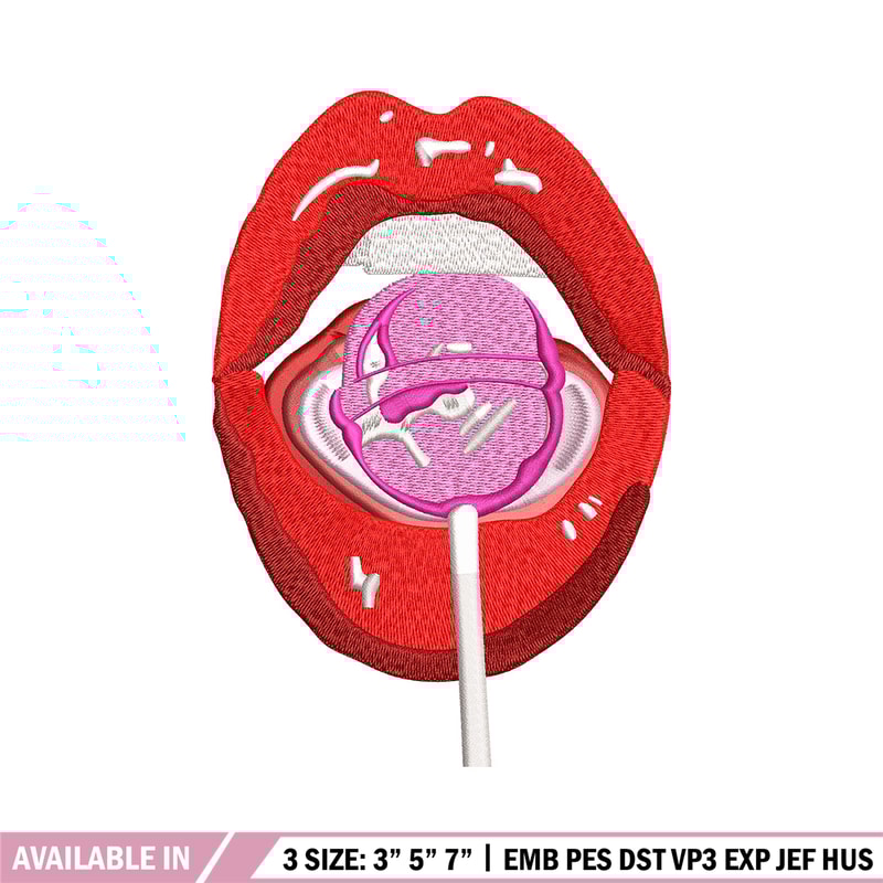 Lips lollipop embroidery design, Lips embroidery, Embroidery file, Embroidery shirt, Emb design, Digital download.jpg