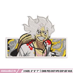 luffy 5 embroidery design, one piece embroidery, anime design, embroidery shirt