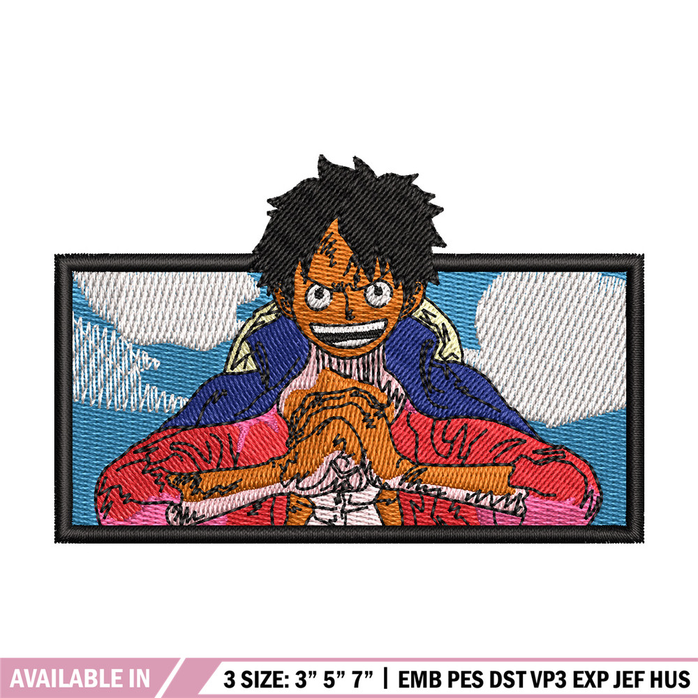 Luffy box embroidery design, One piece embroidery, Anime design, Embroidery shirt, Embroidery file, Digital download.jpg