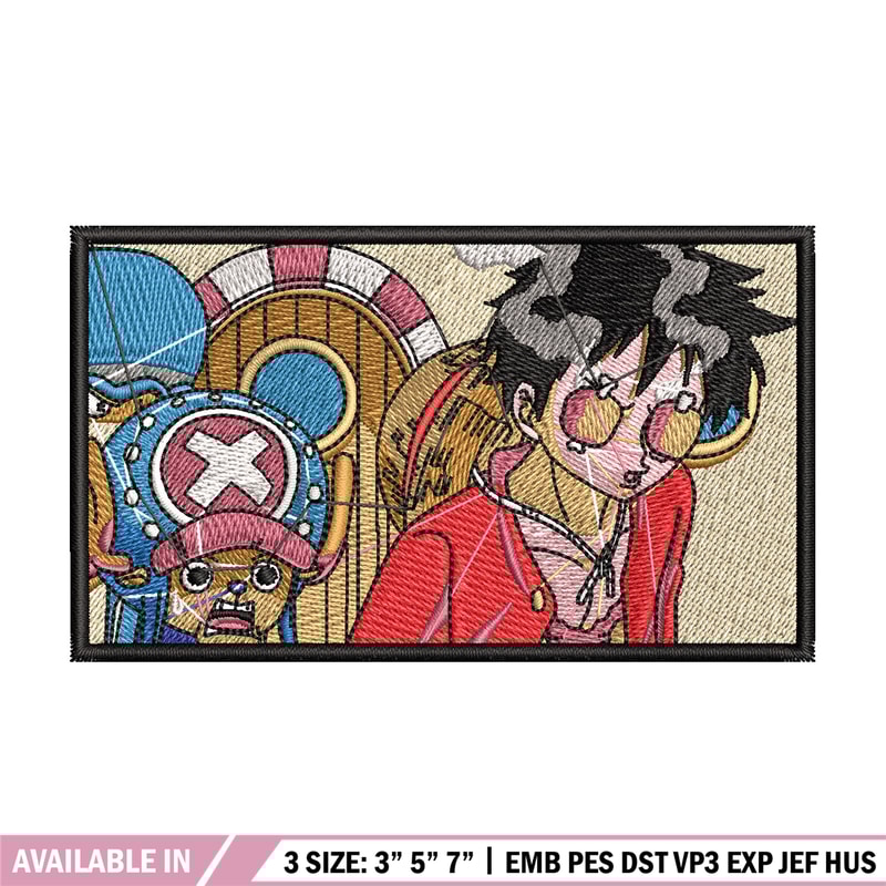 Luffy chopper embroidery design, One piece embroidery, Embroidery shirt, Embroidery file, Anime design, Digital download.jpg