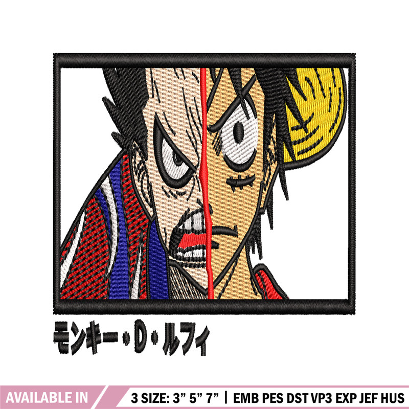 Luffy gear 4 X Luffy embroidery design, one piece embroidery, anime design, embroidery file, Digital download..jpg