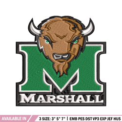 marshall thundering herd embroidery design, marshall thundering herd embroidery, logo sport embroidery, ncaa embroidery