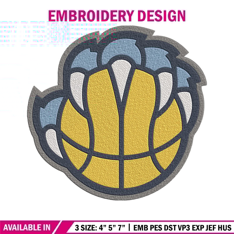 Memphis Grizzlies logo embroidery design, NBA embroidery, Sport embroidery,Embroidery design,Logo sport embroidery..jpg