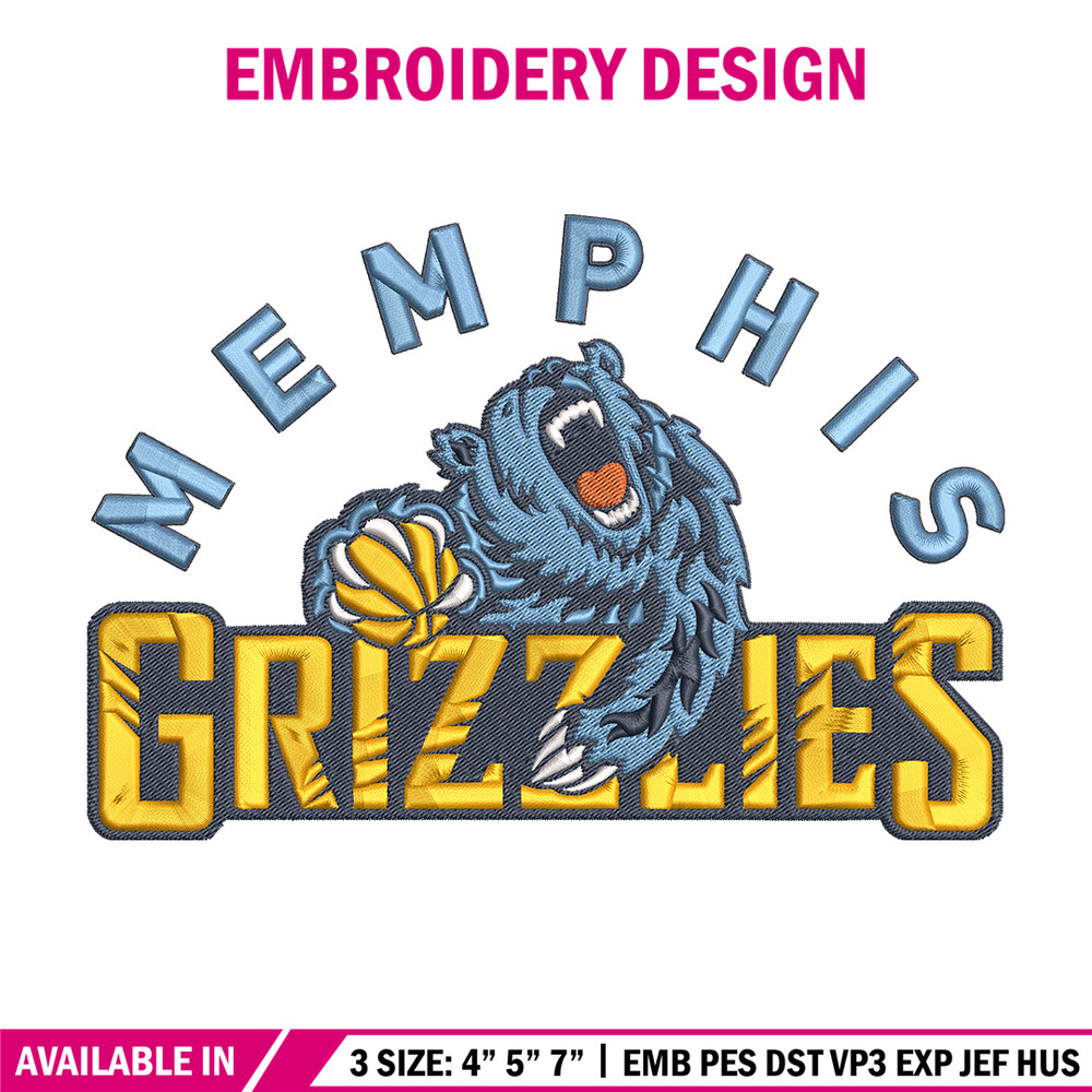 Memphis Grizzlies logo embroidery design, NBA embroidery,Sport embroidery,Embroidery design, Logo sport embroidery..jpg
