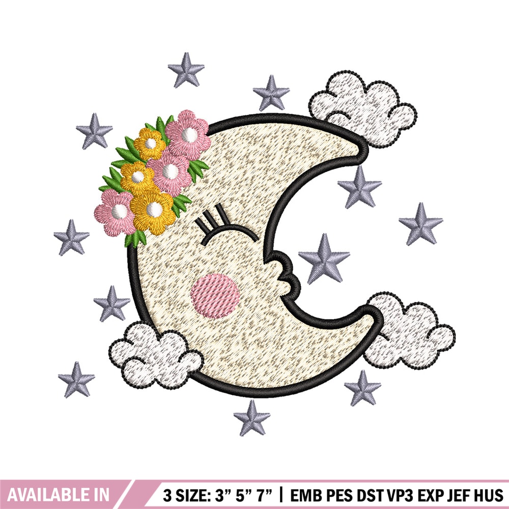 Moon cute embroidery design, Moon embroidery, Embroidery file, Embroidery shirt, Emb design, Digital download.jpg