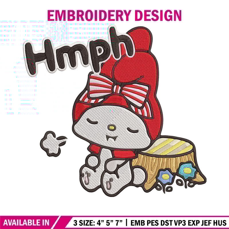 My Melody hmph Embroidery Design, Hello kitty Embroidery, Embroidery File, Anime Embroidery, Digital download.jpg