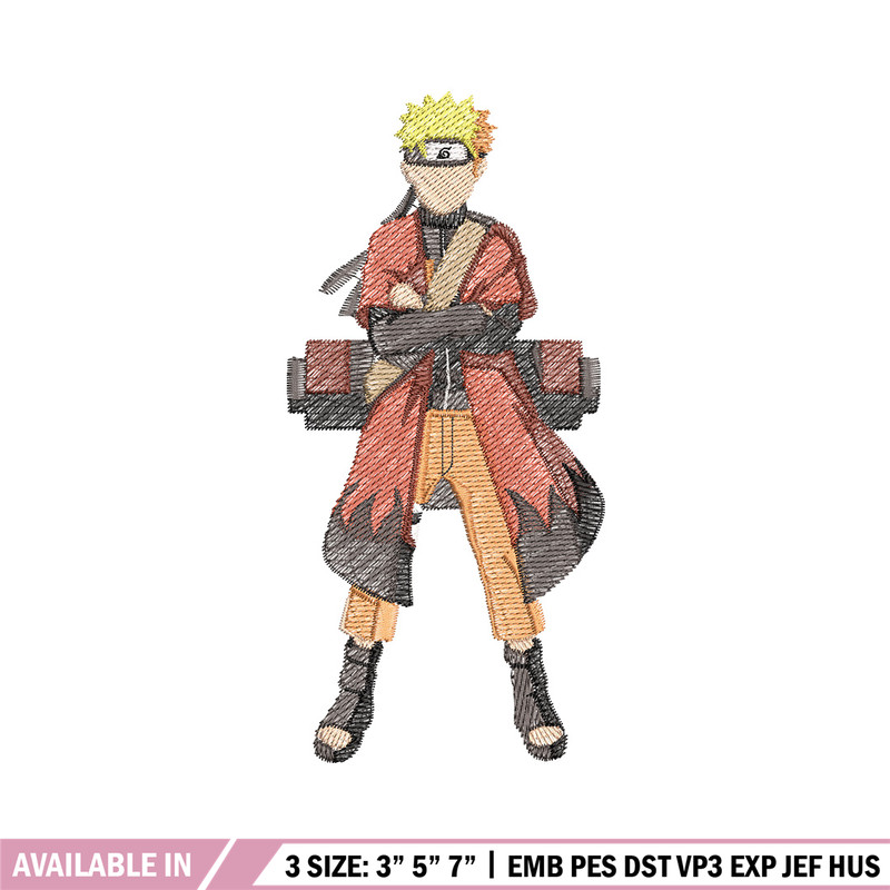 Naruto sage embroidery design, Naruto embroidery, Anime design, Embroidery shirt, Embroidery file, Digital download.jpg