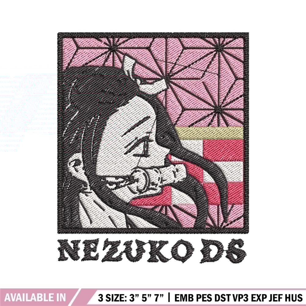 Nezuko ds embroidery design, Nezuko embroidery, Embroidery shirt, Embroidery file, Anime design, Digital download.jpg