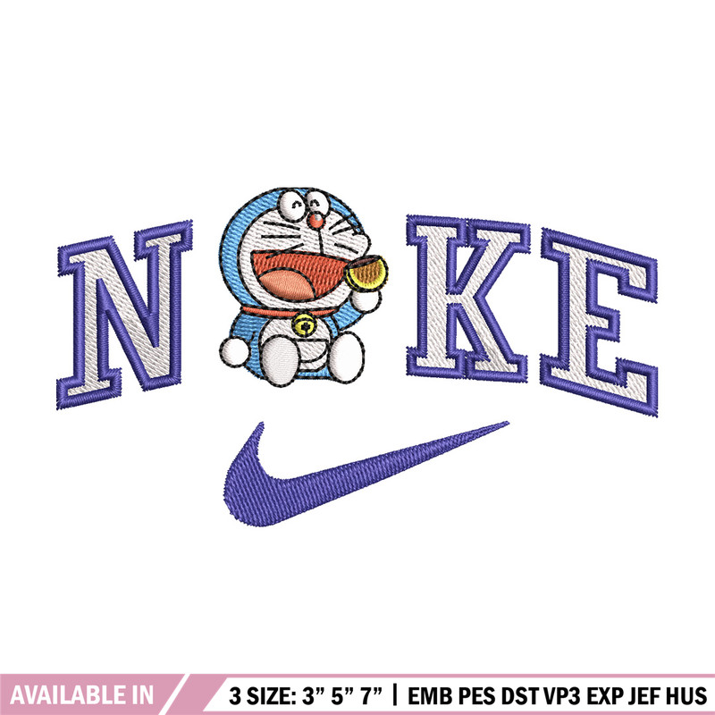 Nike doraemon embroidery design, Doraemon embroidery, Emb design, Embroidery shirt, Embroidery file, Digital download.jpg