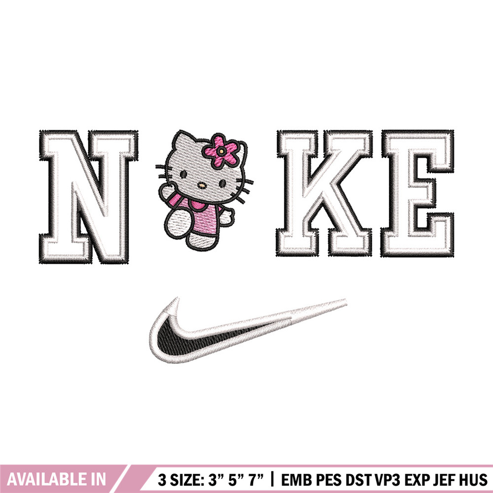 Nike kitty embroidery design, Hello kitty embroidery, Emb design, Embroidery shirt, Embroidery file, Digital download.jpg