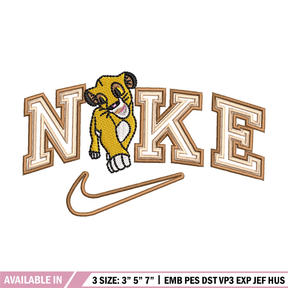 Nike lion child embroidery design, Lion king embroidery,Nike design, Embroidery shirt, Embroidery file, Digital download.jpg