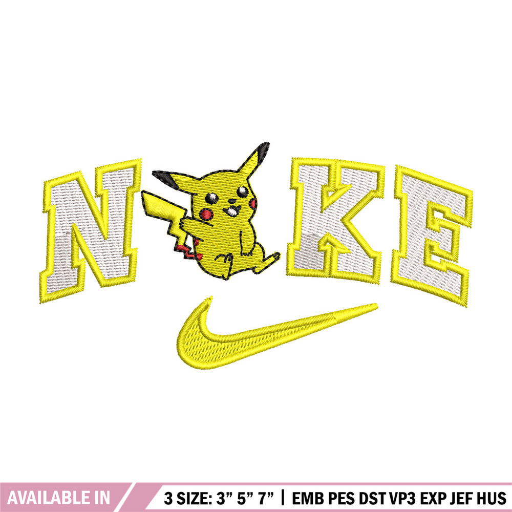 Nike pikachu embroidery design, Pokemon embroidery, Nike design, Embroidery shirt, Embroidery file, Digital download.jpg