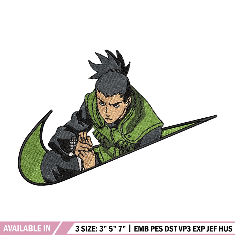 Nike Shikamaru embroidery design, Naruto embroidery, Nike design, anime design, anime shirt, Digital download.jpg