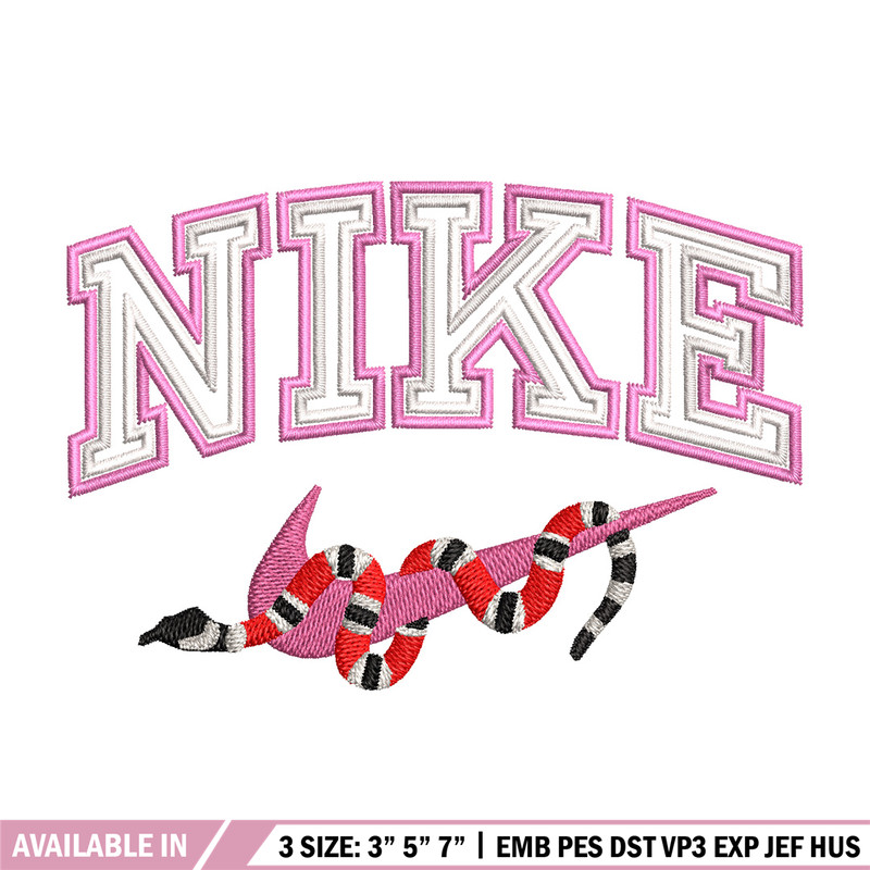 Nike snake embroidery design, Snake embroidery, Nike design, Embroidery shirt, Embroidery file, Digital download.jpg