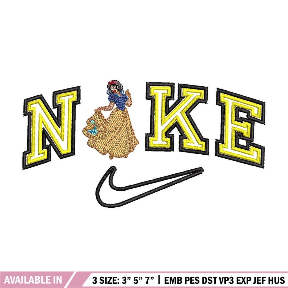 Nike snow white embroidery design, Disney embroidery, Nike design, Embroidery shirt, Embroidery file,Digital download.jpg