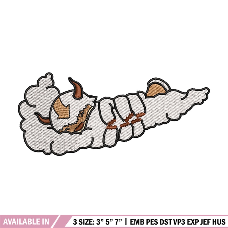 Nike x Appa embroidery design, Avatar cartoon embroidery, Nike design, cartoon design, cartoon shirt, Digital download.jpg