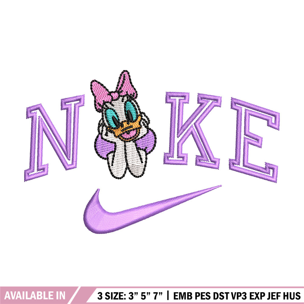 Nike x daisy duck embroidery design, Daisy embroidery, Nike design, Embroidery shirt, Embroidery file, Digital download.jpg
