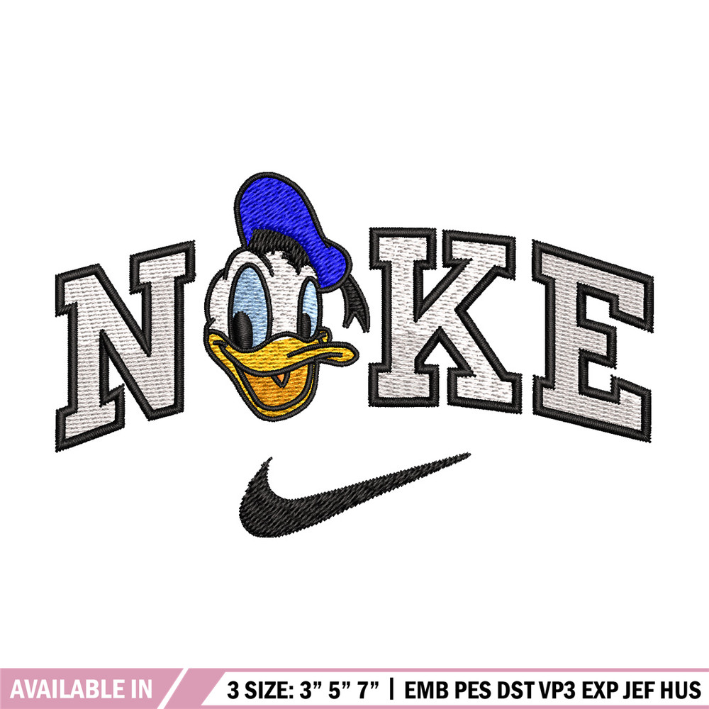 Nike x duck embroidery design, Disney embroidery, Nike design, Embroidery shirt, Embroidery file, Digital download.jpg